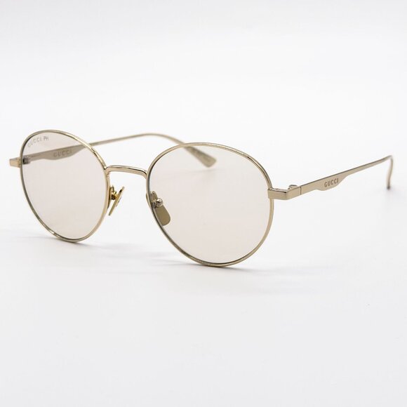 NEW GUCCI GG0337S 001 SUNGLASSES UNISEX GOLD EYEWEAR - Picture 1 of 14
